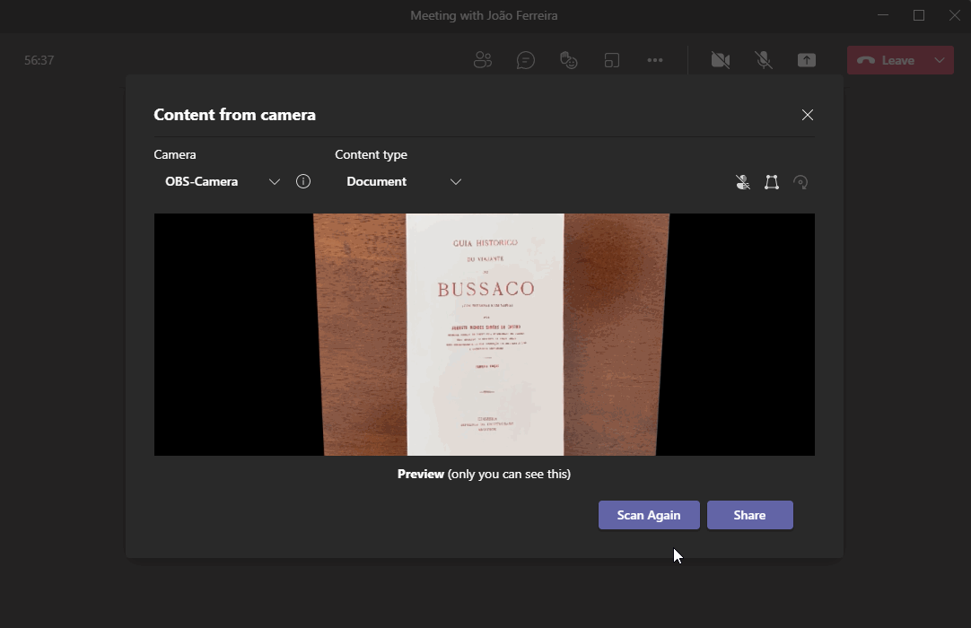 How to share content from camera using Microsoft Teams HANDS ON Teams